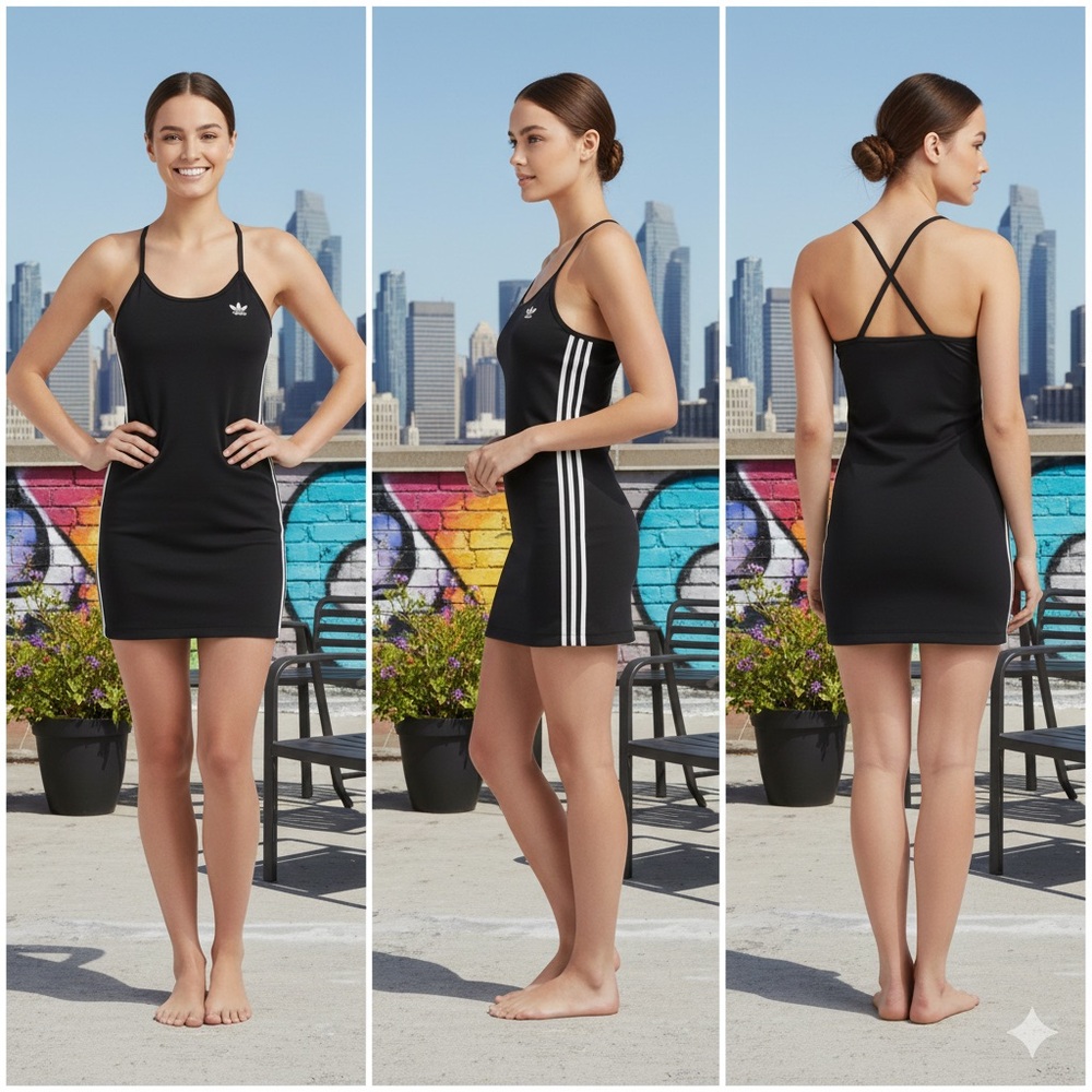 Adidas Originals Adicolor Classics 3-Stripes Dress Black - Size XS - NWT
